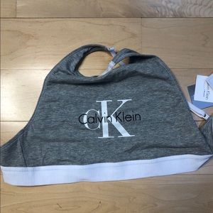 grey calvin klein bralette M